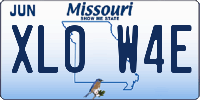 MO license plate XL0W4E