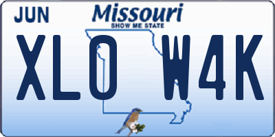 MO license plate XL0W4K