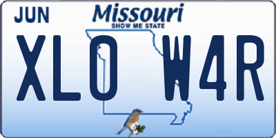 MO license plate XL0W4R