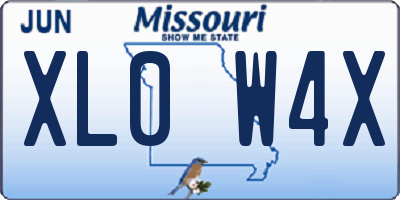 MO license plate XL0W4X