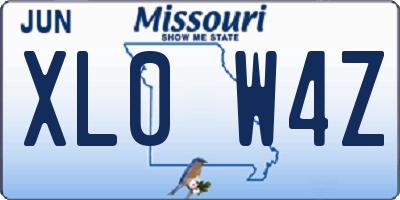 MO license plate XL0W4Z