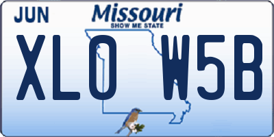 MO license plate XL0W5B