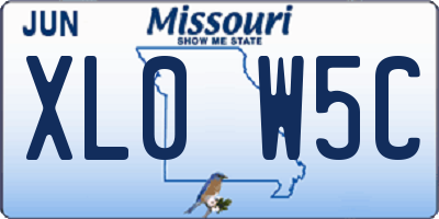 MO license plate XL0W5C