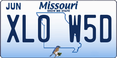 MO license plate XL0W5D