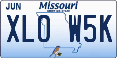 MO license plate XL0W5K