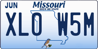 MO license plate XL0W5M