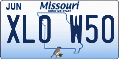 MO license plate XL0W5O