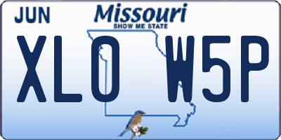 MO license plate XL0W5P