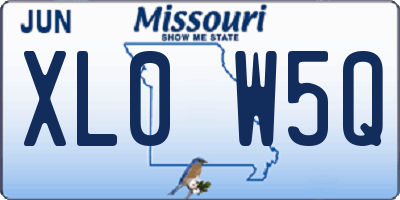 MO license plate XL0W5Q