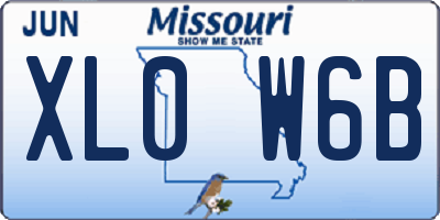 MO license plate XL0W6B