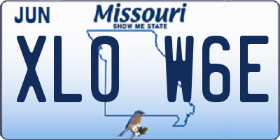 MO license plate XL0W6E