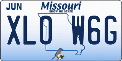 MO license plate XL0W6G