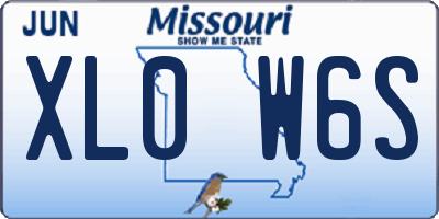 MO license plate XL0W6S