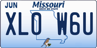 MO license plate XL0W6U