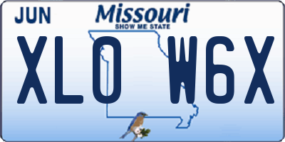 MO license plate XL0W6X