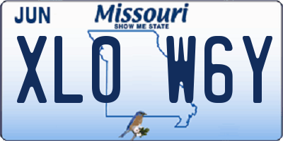 MO license plate XL0W6Y