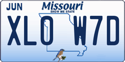MO license plate XL0W7D