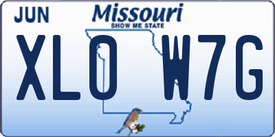 MO license plate XL0W7G