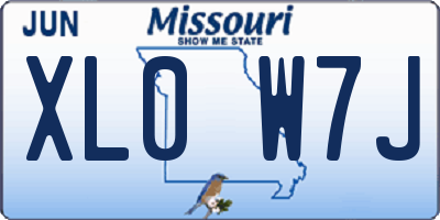 MO license plate XL0W7J
