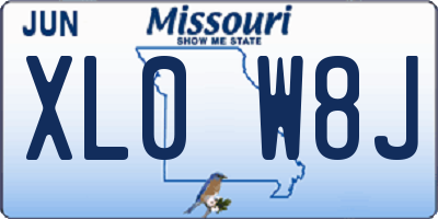 MO license plate XL0W8J