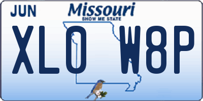 MO license plate XL0W8P