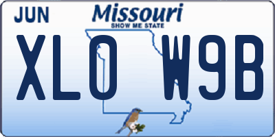 MO license plate XL0W9B