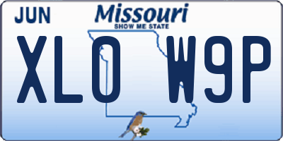 MO license plate XL0W9P