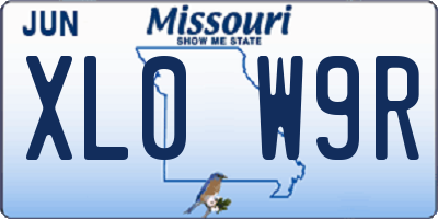 MO license plate XL0W9R