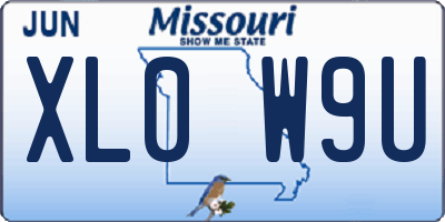 MO license plate XL0W9U