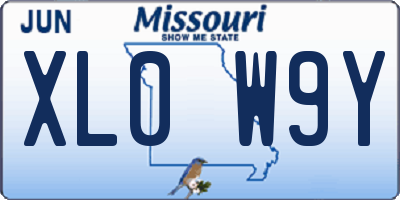 MO license plate XL0W9Y