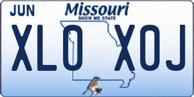 MO license plate XL0X0J