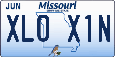MO license plate XL0X1N