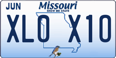 MO license plate XL0X1O