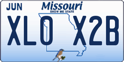 MO license plate XL0X2B