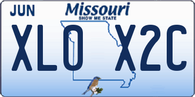 MO license plate XL0X2C