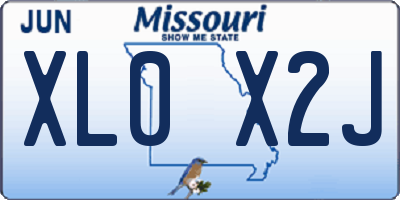 MO license plate XL0X2J