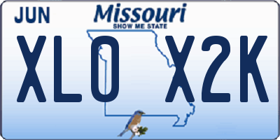 MO license plate XL0X2K