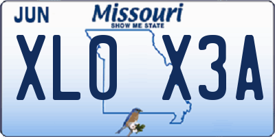 MO license plate XL0X3A