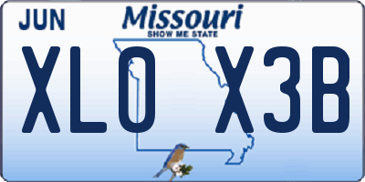 MO license plate XL0X3B