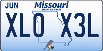 MO license plate XL0X3L