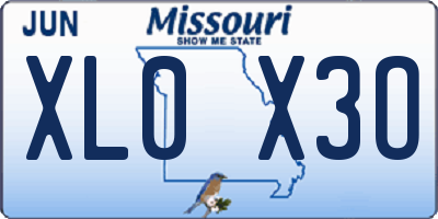 MO license plate XL0X3O