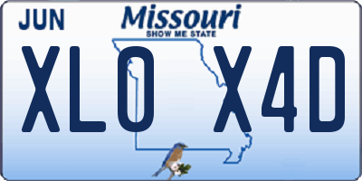 MO license plate XL0X4D