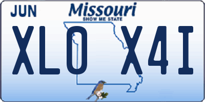 MO license plate XL0X4I