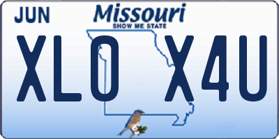 MO license plate XL0X4U