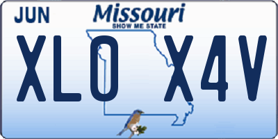 MO license plate XL0X4V
