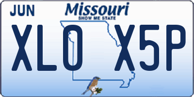 MO license plate XL0X5P