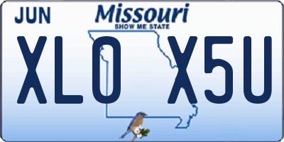 MO license plate XL0X5U
