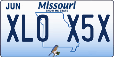 MO license plate XL0X5X