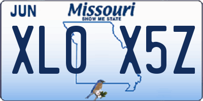 MO license plate XL0X5Z