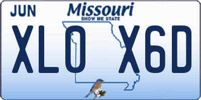 MO license plate XL0X6D